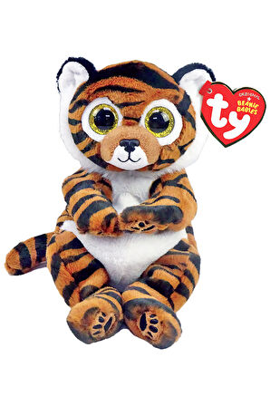 TY Peluş Clawdia Çizgili Kaplan 20 cm: İşlemeli Patileri ile Çok Sevimli.