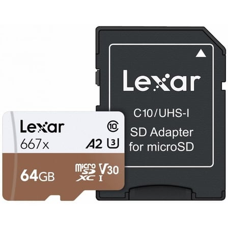 Lexar MicroSD 64GB 667X Hafıza Kartı (100mb/sn)