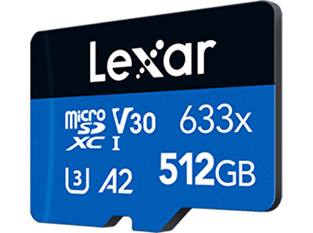 LEXAR High-Performance 512GB 100MB/s Okuma 70MB/s Yazma MicroSD Kart