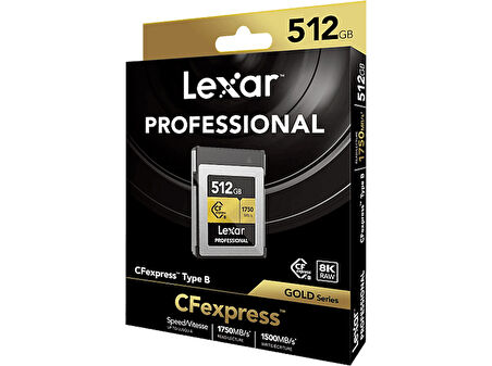 LEXAR 512GB LCXEXPR512G-Rneng Cf-Exp Professional Cfexpress Type-B Kart Up To 1750MB/S Okuma 1500MB/S Yazma Hafıza Kartı