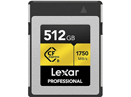 LEXAR 512GB LCXEXPR512G-Rneng Cf-Exp Professional Cfexpress Type-B Kart Up To 1750MB/S Okuma 1500MB/S Yazma Hafıza Kartı