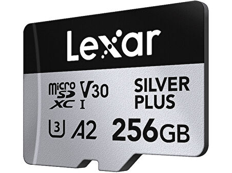 LEXAR 256GB Yüksek Performanslı Silver Plus microSDXC UHS-I 205MB/s Okuma 150MB/s Yazma Hafıza Kartı