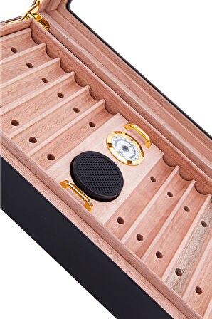 PremiumQuality Tocoa Siyah Sedir Humidor Puro Kutusu