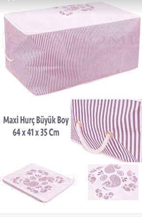 VİOLET BÜYÜK BOY MAVİ ÇİZGİLİ BASKILI YORGAN HURCU 64CM41CM35CM