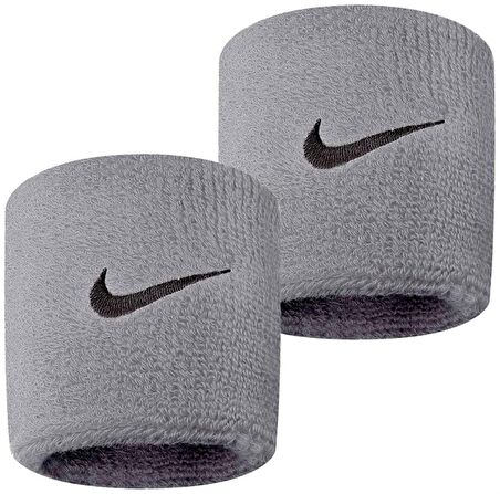 NIKE SWOOSH WRISTBANDS GREY HEATHER/BLACK OSFM