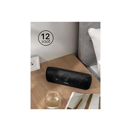 Anker Soundcore Motion+ Kablosuz HiFi Bluetooth Hoparlör - 30W Stereo Ses - IPX7 Suya Dayanıklılık - 12 Saate Varan Şarj - Siyah - A3116