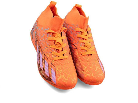 SPORTAÇ 102 Genç Halı Saha Futbol Ayakkabı NEON ORANJ_LİLA_SİYAH
