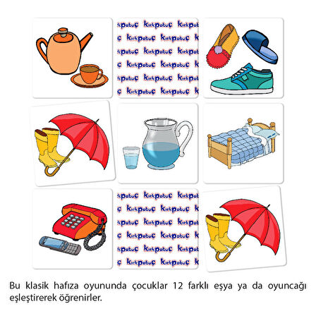 Kırkpabuç Eşyalar Hafıza Oyunu - 24 Parça 7206