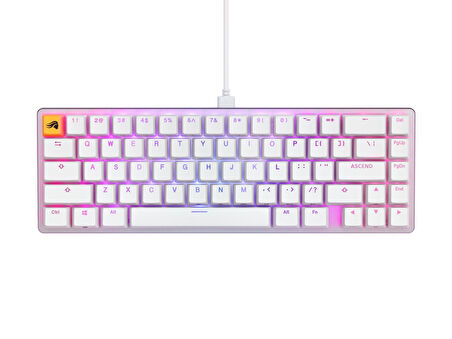 Glorious GMMK2 %65 Kompakt Fox Switch RGB Mekanik Q İngilizce Oyuncu Klavyesi Beyaz
