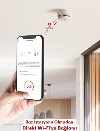 Değiştirilebilir Pilli Akıllı Duman Dedektörü Yangın Alarmı, Wi-Fi Duman Dedektörü, Gerçek Zamanlı Uygulama Bildirimleri, XS01-WX, 1'li Paket