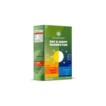 Naturalnest Day & Night Magnezyum Vitamin ve Mineral Takviyesi 60 Tablet