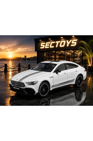 Mercedes Amg Gt63 Diecast Model Araba 1:24 Ölçek Sesli Işıklı Beyaz Mercedes AMG GT63 Diecast Model Araba