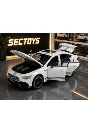 Mercedes Amg Gt63 Diecast Model Araba 1:24 Ölçek Sesli Işıklı Beyaz Mercedes AMG GT63 Diecast Model Araba