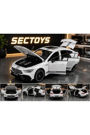 Mercedes Amg Gt63 Diecast Model Araba 1:24 Ölçek Sesli Işıklı Beyaz Mercedes AMG GT63 Diecast Model Araba