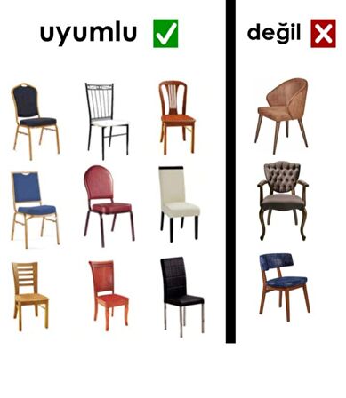 Pietra siyah sandalye kılıfı 6 adet