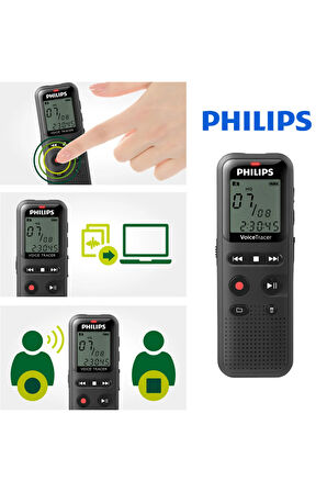 Philips DVT1160 VoiceTracer 8GB Taşınabilir Ses Kayıt Cihazı