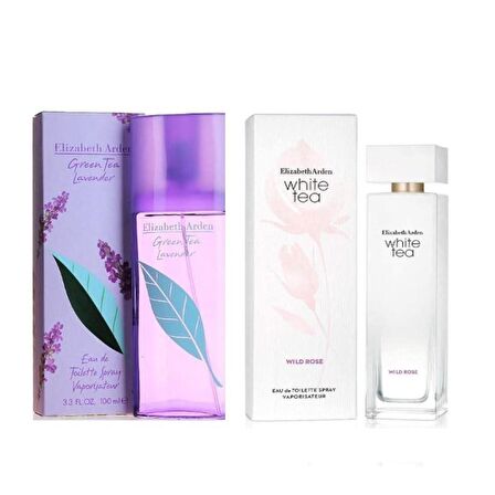 Green Tea Lavender 100ML+ White Tea Wild Rose EDT Kadn Parfüm 100ML 2li Set