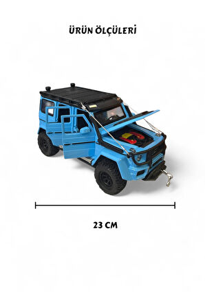 Çek Bırak Işıklı Ve Sesli Off Road Jeep 23 cm Çekme Halat İpli Metal Kasa Açılabilir Kapılar