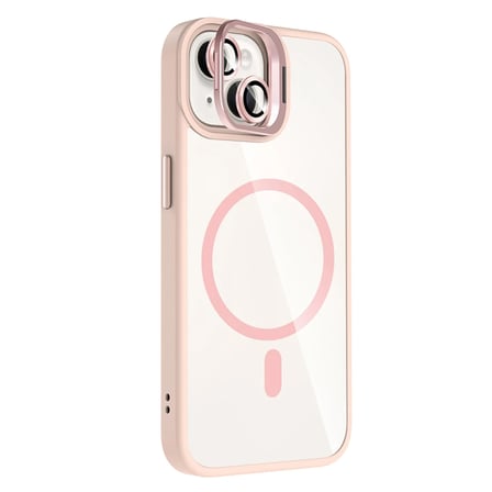 Joko Apple iPhone 15 Remim Lensli Magsafe Standlı Kapak - Pembe