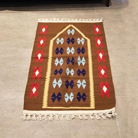 Bi.Te Rich Kilim Seccade - 120 x 66 cm - Kök Boya - El İşçiliği (S006)