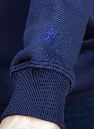 Unisex Kapşonlu İndigo Sweatshirt