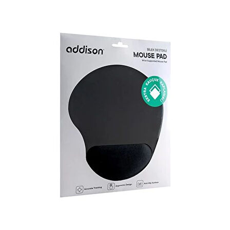 Addison 300521 bileklik destekli mouse pad,siyah