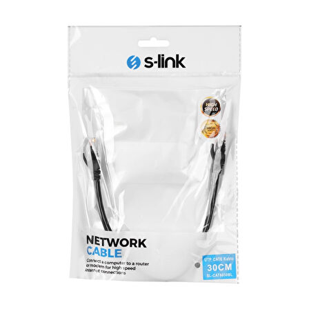 S-lınk Sl-cat6030bk Cat6 Patch 30cm Kablo (siyah)