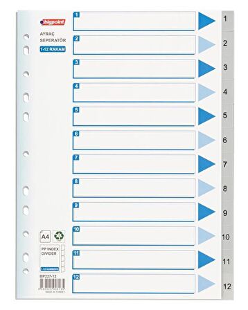 Bigpoint PP Seperatör 1-12 Rakamlı BP227-12