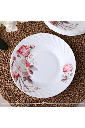 Opal Tatlı Tabak Rose Desen 17.6 cm 6 Adet