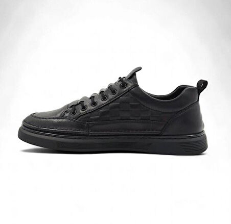 Erkek Rahat Taban Lastik Bağcıklı Sneaker Gerçek Deri MC 19039 BEYAZ