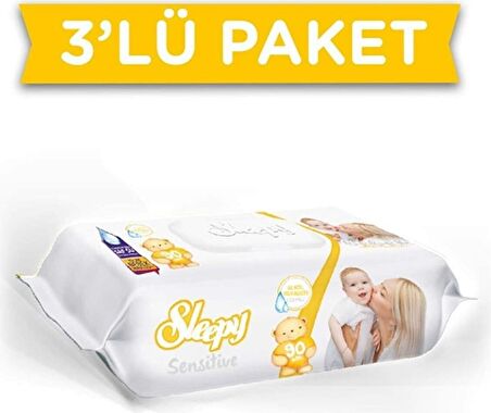 Sleepy Sensitive 3 Paket Islak Mendil 90'lı