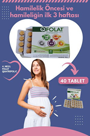 Q FOLAT VİTAMİN B12 _B6_ D3_ Iyot 40 Tablet