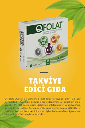 Q FOLAT VİTAMİN B12 _B6_ D3_ Iyot 40 Tablet