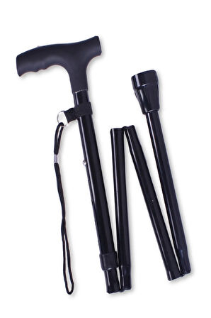 POYLİN Siyah Katlanabilir Uzun Süre Kullanışlı Baston P512