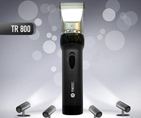 Powertec TR-800 8 Başlıklı Şarjlı Kuru Saç-Sakal Çok Amaçlı Tıraş Makinesi 