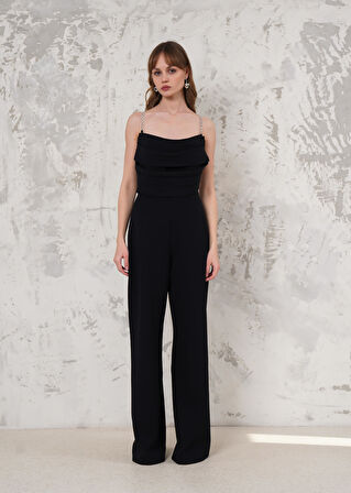 Sırt Dekolteli Siyah Abiye Elbise