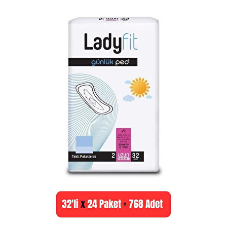 Lady Fit Günlük Ped  No: 2 Uzun 32 lı x 24 Adet