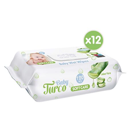 Baby Turco Softcare Aloe Vera Islak Bebek Havlusu 12x120 Adet