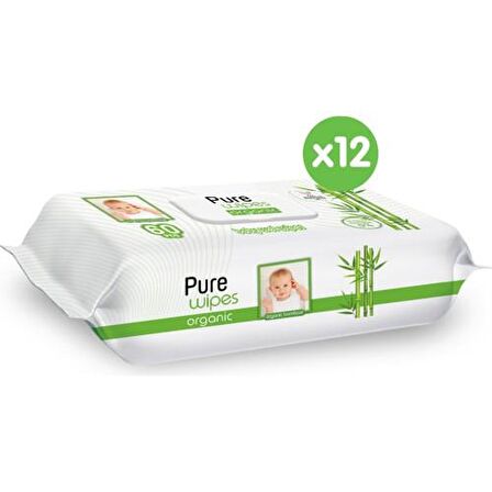 Pure Baby Organik Bambu Özlü Islak Havlu 12×60 (720 Yaprak)