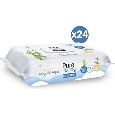 Pure Baby Organic Yenidoğan Islak Havlu 24X70 (1680 Yaprak)