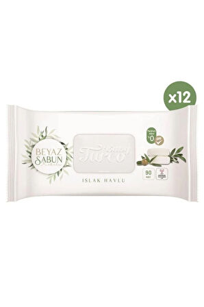 Turco Baby Islak Havlu 90'lı Beyaz Sabun x12 Adet