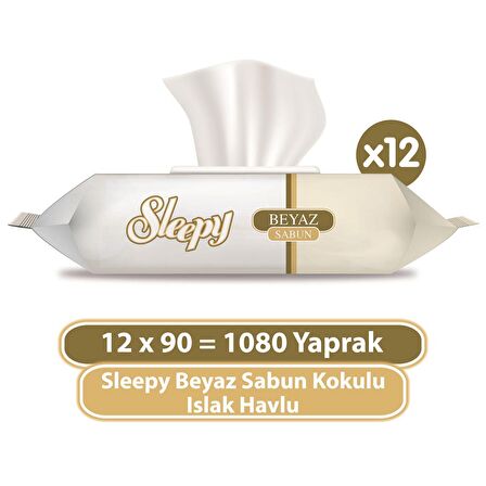 Sleepy Beyaz Sabun Kokulu Islak Havlu 12x90 (1080 Yaprak)