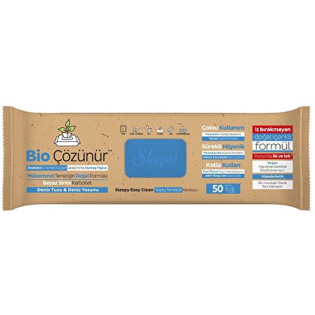 Sleepy Easy Clean Bio Çözünür Deniz Tuzu Ve Deniz Yosunu Yüzey Temizlik Havlusu 6X50 (300 Yaprak)