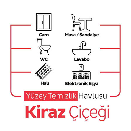 Sleepy Easy Clean Kiraz Çiçeği Yüzey Temizlik Havlusu&Mendili 12x100 (1200 Yaprak)