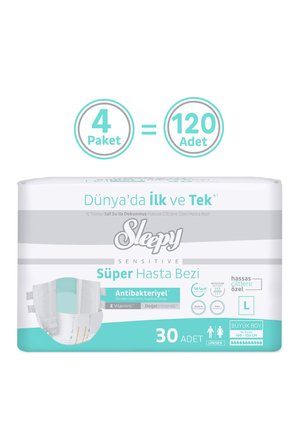 Sleepy Sensitive Antibakteriyel Süper Yetişkin Hasta Bezi Large 30x4 120 Adet