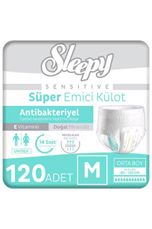 Sleepy Sensitive Antibakteriyel Emici Külot Medium 30x4 120 Adet