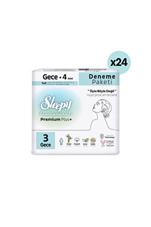 Sleepy Bio Natural Premium Plus Hijyenik Ped Gece 24x4 (96 Adet)
