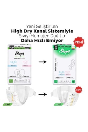 Sleepy Natural Double Soft Ultra Fırsat Paketi Bebek Bezi 7 Numara Xxlarge 96 Adet