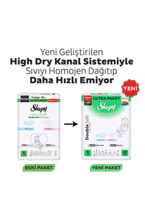 Sleepy Natural Double Soft Ultra Fırsat Paketi Külot Bez 6 Numara Xlarge 124 Adet