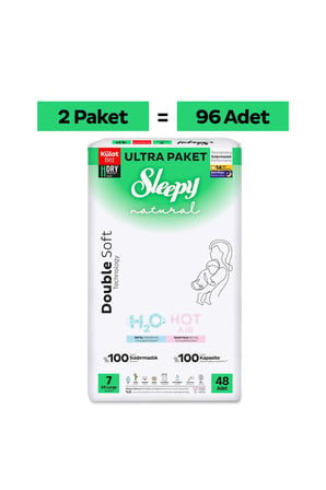 Sleepy Natural Double Soft Ultra Fırsat Paketi Külot Bez 7 Numara Xxlarge 96 Adet